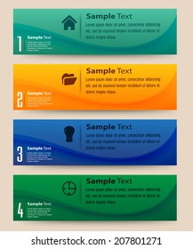 colorful modern text box for website graphic and business, numbers, icon. 