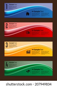 colorful modern text box for website graphic and business, numbers, icon. 
