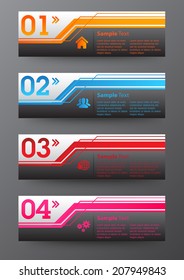 colorful modern text box for website graphic and business, numbers, icon. 
