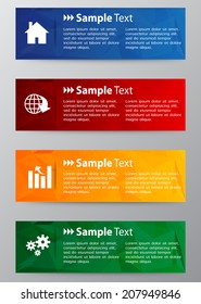 colorful modern text box for website graphic and business, numbers, icon. 