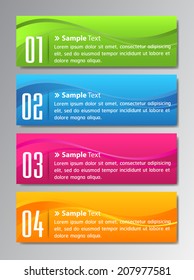 colorful modern text box for website graphic and business, numbers, icon.  