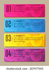 colorful modern text box for website graphic and business, numbers, icon.  