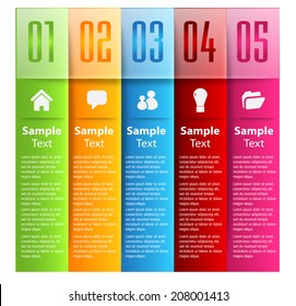 colorful modern text box for website graphic and business, numbers, icon. 