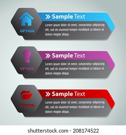 colorful modern text box for website graphic and business, numbers, icon. 