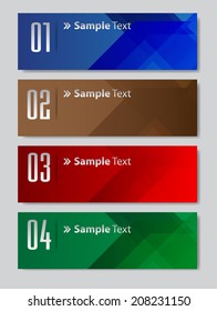 colorful modern text box for website graphic and business, numbers, icon. 