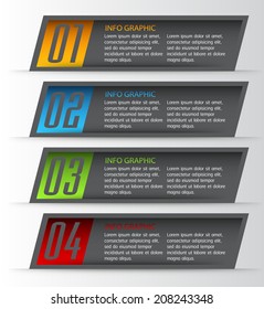 colorful modern text box for website graphic and business, numbers, icon. 