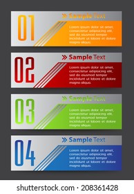 colorful modern text box for website graphic and business, numbers, icon. 