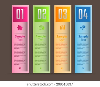 colorful modern text box for website graphic and business, numbers, icon. 