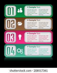 colorful modern text box for website graphic and business, numbers, icon. 