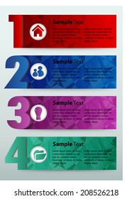colorful modern text box for website graphic and business, numbers, icon. 
