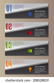 colorful modern text box for website graphic and business, numbers, icon. 