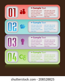 colorful modern text box for website graphic and business, numbers, icon. 