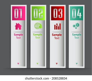 colorful modern text box for website graphic and business, numbers, icon. 