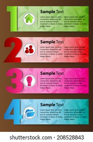 colorful modern text box for website graphic and business, numbers, icon. 