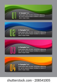 colorful modern text box for website graphic and business, numbers, icon. 