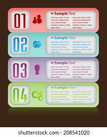 colorful modern text box for website graphic and business, numbers, icon. 