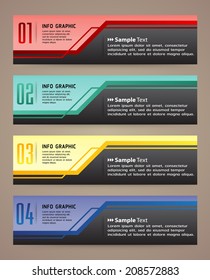 colorful modern text box for website graphic and business, numbers, icon. 