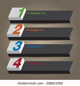 colorful modern text box for website graphic and business, numbers.