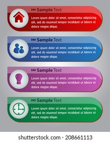 colorful modern text box for website graphic and business, numbers, icon. 