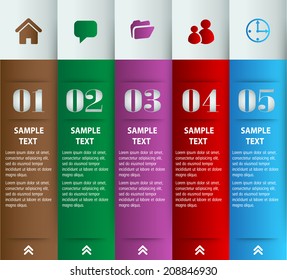 colorful modern text box for website graphic and business, numbers, icon. 