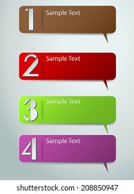 colorful modern text box for website graphic and business, numbers.