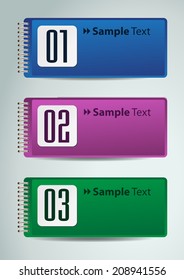colorful modern text box for website graphic and business, numbers,