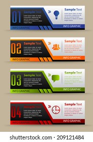 colorful modern text box for website graphic and business, numbers, icon. 