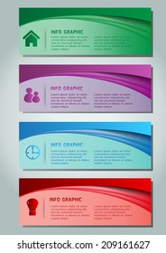 colorful modern text box for website graphic and business, numbers, icon. 