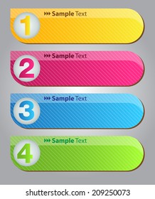 colorful modern text box for website graphic and business, numbers, icon. 