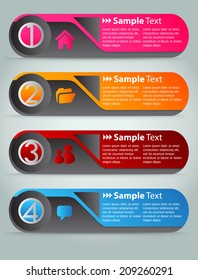 colorful modern text box for website graphic and business, numbers, icon. 
