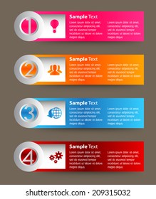 colorful modern text box for website graphic and business, numbers, icon. 