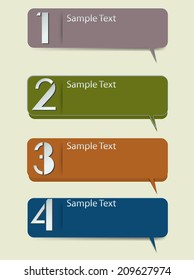 colorful modern text box for website graphic and business, numbers, icon. 