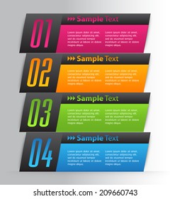 colorful modern text box for website graphic and business, numbers, icon. 
