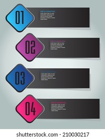 colorful modern text box for website graphic and business, numbers, icon. 