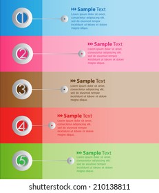 colorful modern text box for website graphic and business, numbers, icon. 