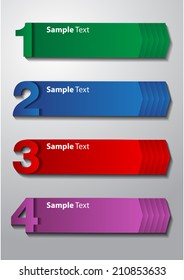 colorful modern text box for website graphic and business, numbers, icon. 