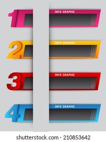 colorful modern text box for website graphic and business, numbers, icon. 