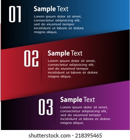 colorful modern text box for website graphic and business, numbers, icon. 