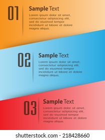 colorful modern text box for website graphic internet and business, numbers.