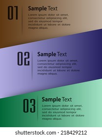 colorful modern text box for website graphic internet and business, numbers.