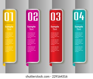 colorful modern text box for website graphic and business, numbers, 