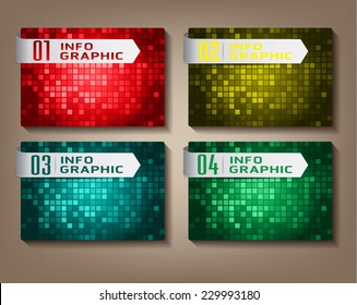 Colorful modern text box for website graphic computer and business, numbers, icon. 