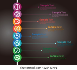 colorful modern time line text box template for website computer graphic and internet, numbers. label.