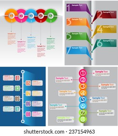 colorful modern time line text box template for website computer graphic and internet, numbers. Set of color frames for text or quotes. brochure. many, various 