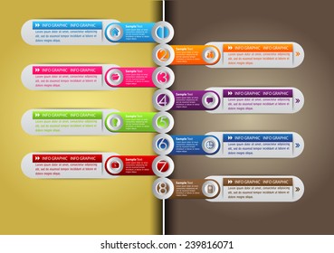 Colorful Modern Time Line Text Box Template For Website Computer Graphic And Internet, Numbers.