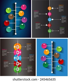 colorful modern time line text box template for website computer graphic technology and internet, numbers. Set of color frames for text or quotes. brochure. many, various