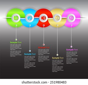 colorful modern time line text box template for website computer graphic and internet, numbers.