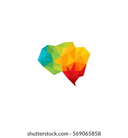 colorful and modern Triangle abstract brain logo illustration iconic