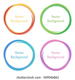 Colorful modern vector abstract circles, round frames, design elements, backgrounds.
