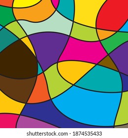 Colorful modern vector background with simple stained glass style 